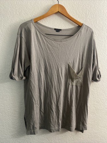 Theory scoop neck pocket shirt size medium Half Cuffed