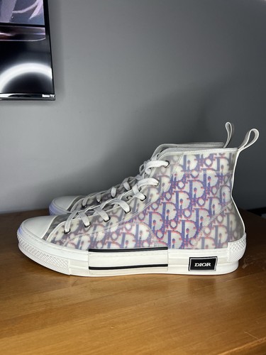 靴 Dior B23 High Top ERL B23 League High-Top Sneaker White and Black Dior Oblique
