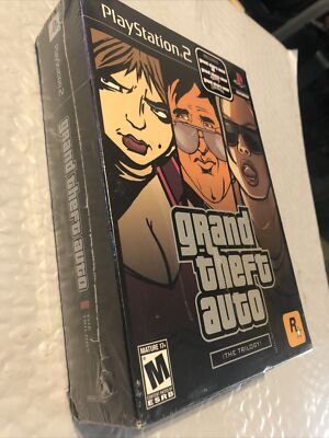GRAND THEFT AUTO TRILOGY PLAYSTATION 2 VICE CITY SAN ANDREAS Rip Scratches Seal