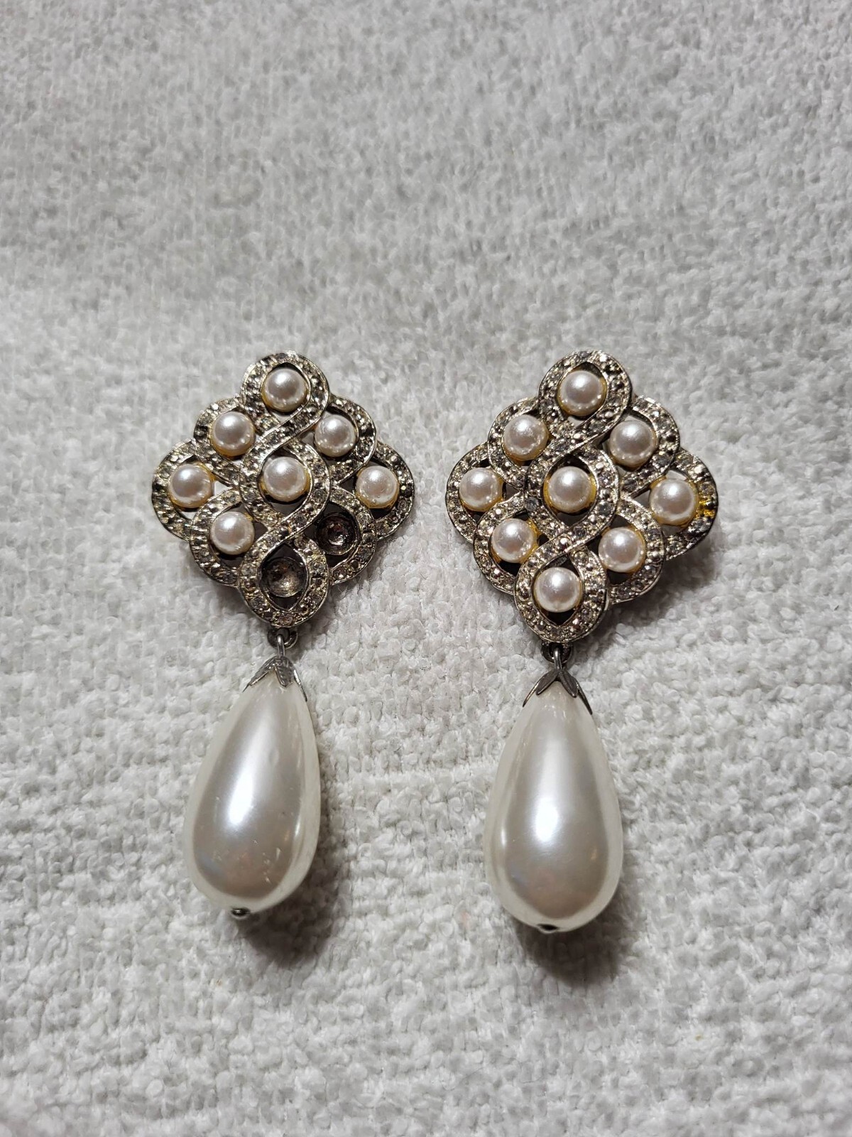 【HYERES LOR】Noailles Silver antique pearl point earrings Vintage Pearl Silver Earrings | Wedding Jewelry