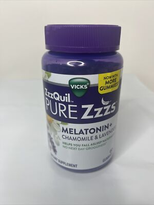 Vicks ZzzQuil Pure Zzzs Melatonin + Chamomile & Lavender Gummies 60 ct.