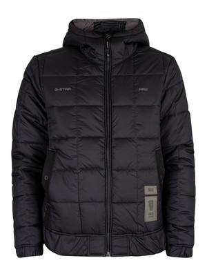 G-STAR RAW G-STAR RAW MEN'S MEEFIC HOODED QUILTED JACKET, BLACK