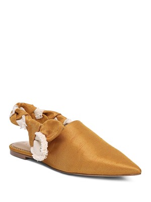 

Женские шлепанцы SAM EDELMAN Gold Slingback с плетеными реками и острым носком, 7 м, Золотой, F5755M1