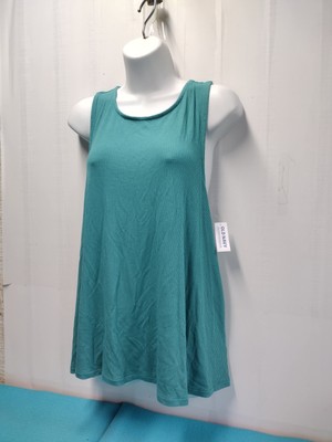 Old Navy Women's Luxe High-Neck Twist -Back Tank Top Pullover Ocean Wave Size XL
