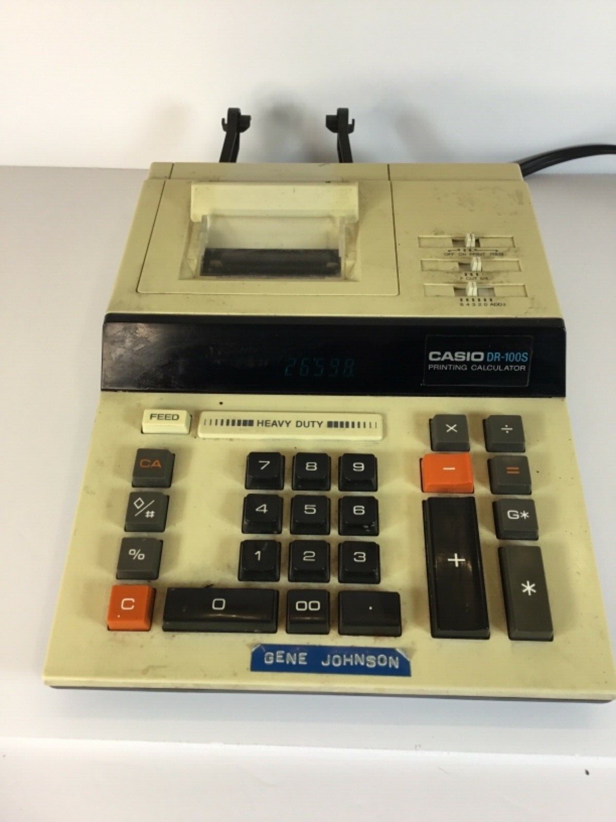 Casio DR-100S Heavy Duty Adding Machine Printing Calculator Tested And Working