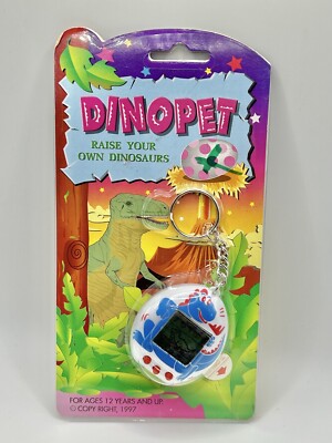 NEW NIB Vintage 1997 Dinopet Virtual Dino Dinosaur Pet Tamagotchi  White Blue
