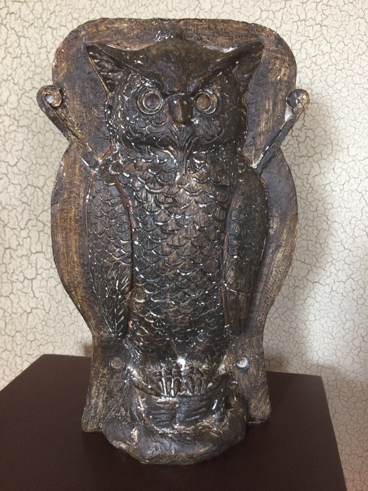 Primitive Tin Style Owl Bronze Resin Chocolate Mold Rustic Halloween Home Decor