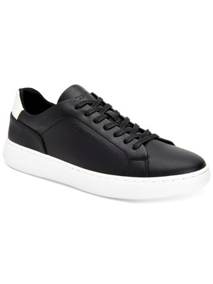 

CALVIN KLEIN Мужские черные кожаные кроссовки на платформе с круглым носком Falconi 7,5 м, Черный, CMFALCONI