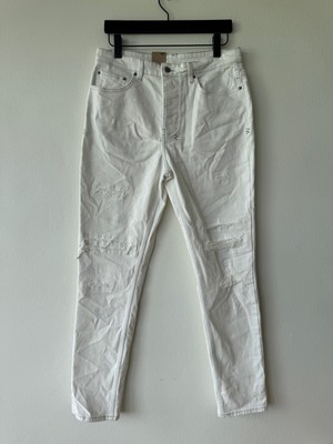 new Ksubi mens denim jean wolfgang 32 small medium white ivory repair distressed