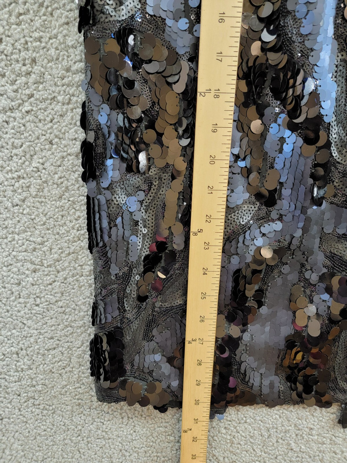 Ramy Brook Stanley Donnelly Sequin Midi Skirt Women's 4 Black Back Zip Closure - Picture 7 of 15