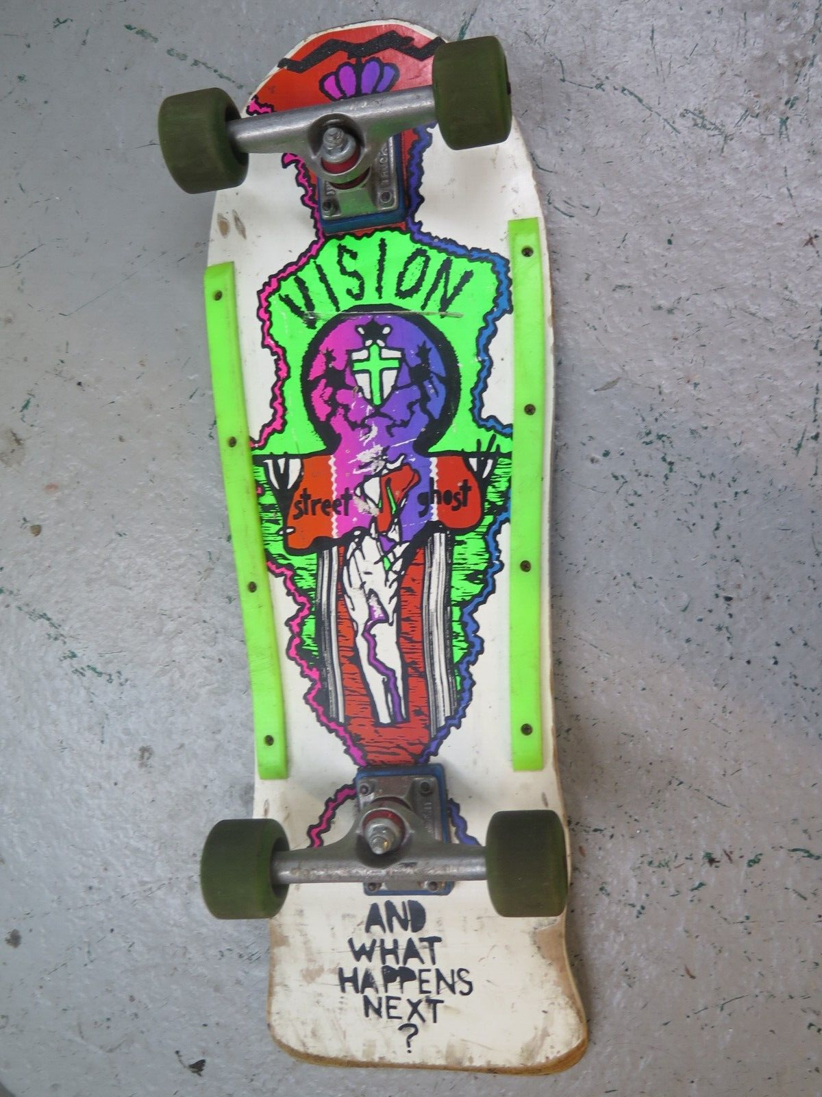 Vtg 80s Vision Old Street Ghost Guardian Grigley Independent Trucks Rat Bones OG