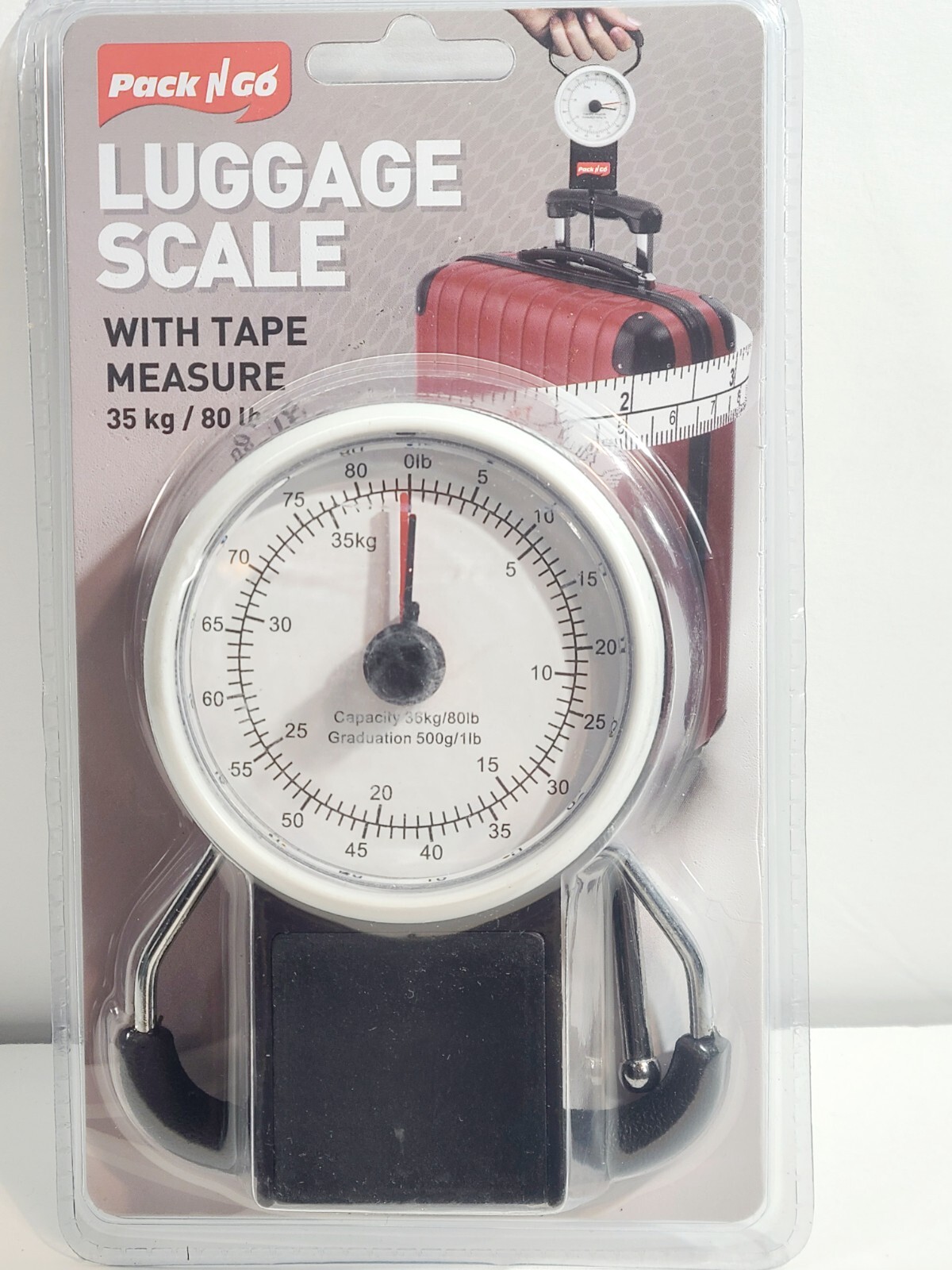CarryOn Mechanical Luggage Scale with a Tape Measure