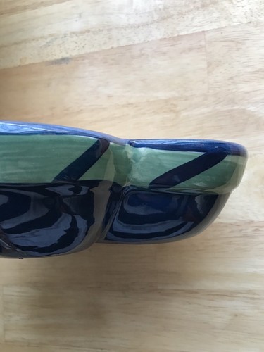 Gail Pittman Heart Shaped Bowl Hand Painted Grapevine Pattern Signed 1988