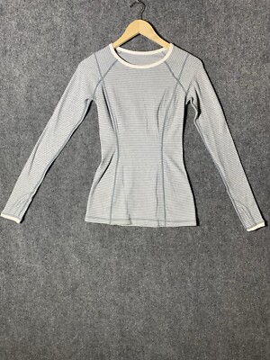 Lululemon Turn Around Striped Long Sleeve Running Shirt Womens Size 2