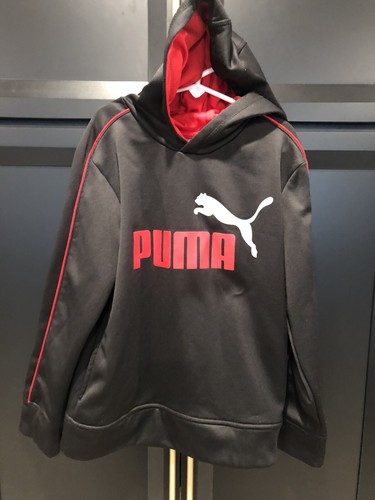 Puma Sweatshirt Size 8 Boys Hoodie Black W/Red Accents | eBay