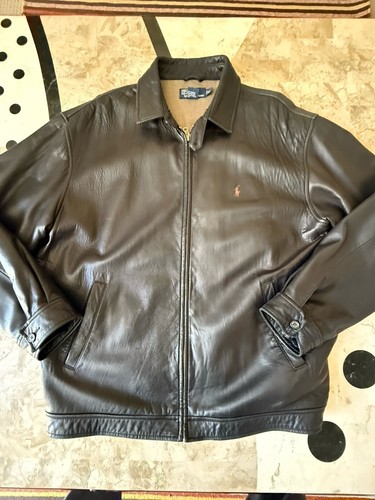 Classic Vintage Polo Ralph Lauren Black Lambskin Leather
