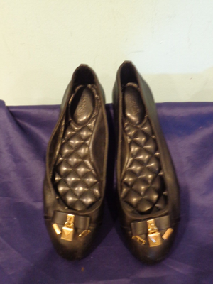 Michael Kors Black Leather Ballet Flats Size 8.5 M Pre owned