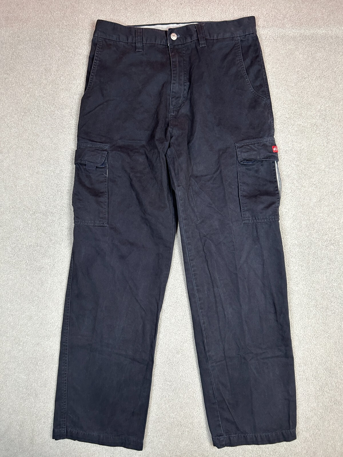 Mens 33x32 Blue Cargo Pockets Baggy Skater Grunge