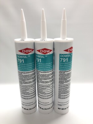 3 Tubes of Dowsil  Weatherproofing Sealant,  Black 10.3 fl oz, 791- Exp 2023