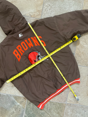 Vintage Cleveland Browns Starter Parka puffer Football Jacket, Size Large