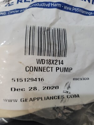 **NEW** GE D/W Lower Spray Arm Pump Connector, Part# WD18X214 *FREE SHIPPING*