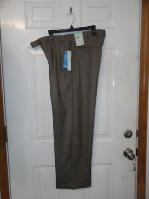 Perry Ellis Portfolio Slacks Dress Pants Men's 34x32 Pleated Pockets Cuffs
