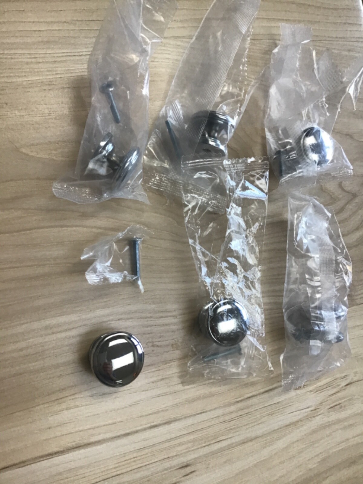 SIX Cabinet Hardware Polished Chrome Knobs -NPN