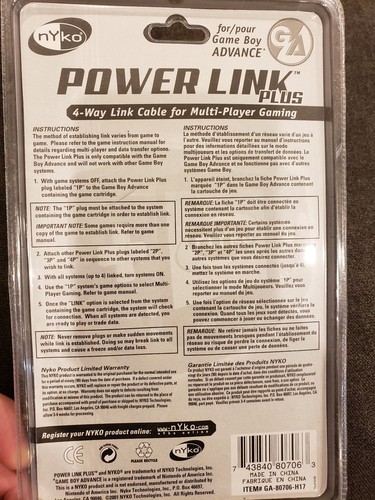 Nyko Power Link Plus Universal Cable for Nintendo Game Boy Advance