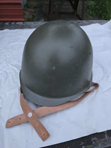 Original Cold War Soviet Union (Russian) Combat Helmet w/Leather Liner & Straps