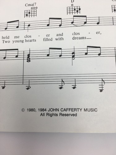 Tender Years Eddie and the Cruisers Sheet Music 1984