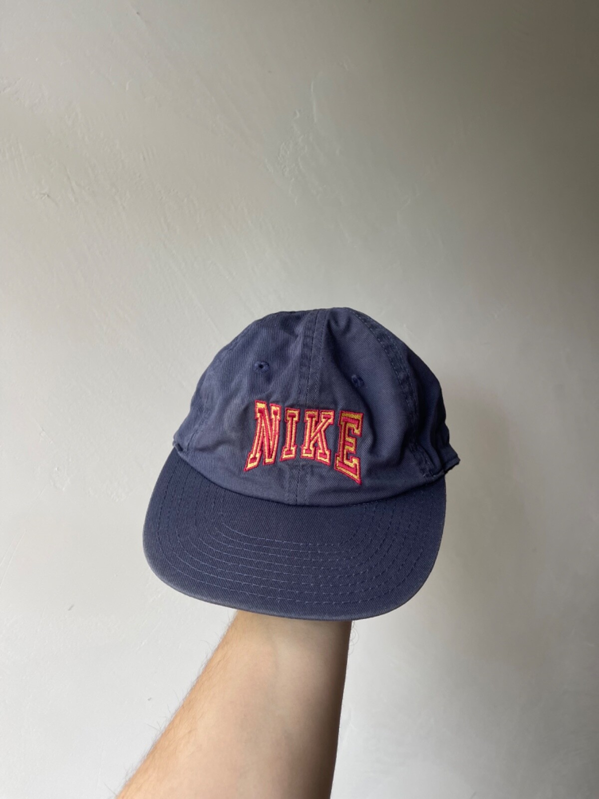 Vintage Nike Hat Zip Up Strap Eye Catching Logo 80s RARE mad