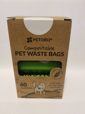 Petoro Compostable Pet Waste Bags 60 Bags New