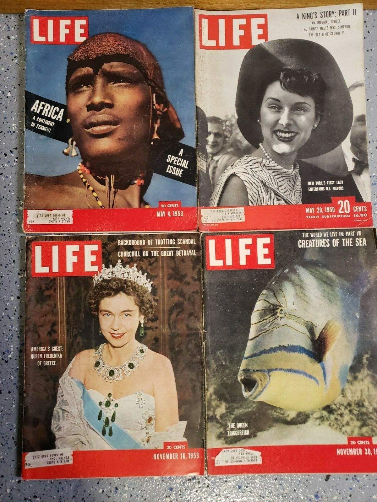 Vintage LIFE Magazine 1950'S Lot of 4, 50's Ads, Celebrities Vintage LIFE Magazine 1950'S Lot of 4, 50's Ads, Celebrities