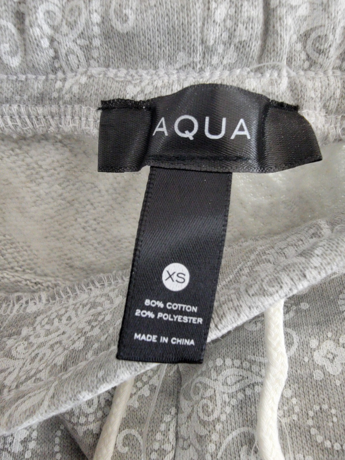 AQUA Camp Bandana Print Lightning Patch Shorts Women's XS Gray Paisley Pull On - Picture 10 of 17