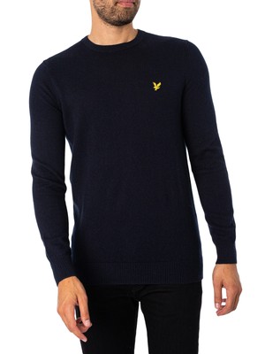 Мужской джемпер Lyle & Scott из хлопка и шерсти мериноса, синий