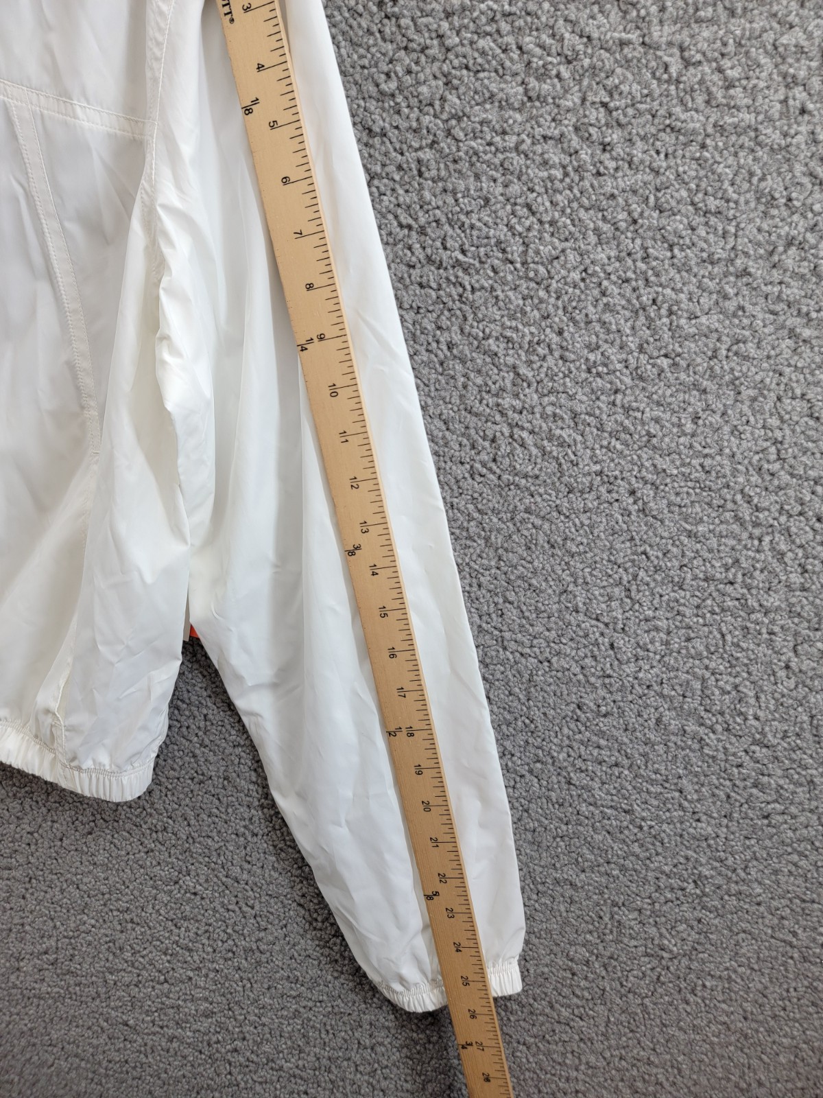 AQUA Athletic Cropped Windbreaker Jacket Women's Large White Front Zip Closure - Picture 7 of 19