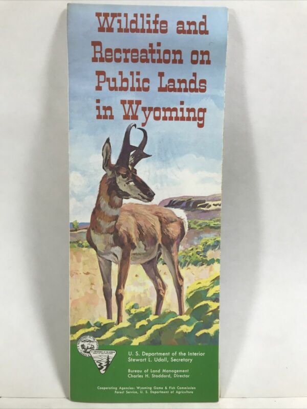 1968 BLM PUBLIC LANDS GUIDE WYOMING Highway Road Map Travel Guide ILLUSTRATED