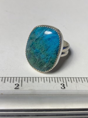 Sagenite Gem Silica Ring Ray mine Sz 9.5 Top Grade Material AAA Quality AZ