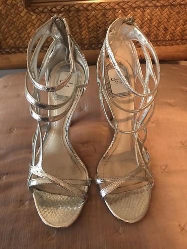 Dior　サンダル　パイソン　35.5 Vintage Dior Pink Python And Raffia Embellished Platform
