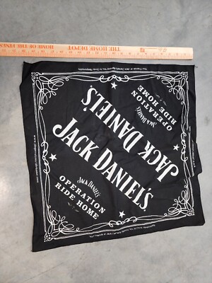 (2) JACK DANIELS Old No.7 Black 21'' x 21'' Bandana Handkerchief Daniel's NWOT