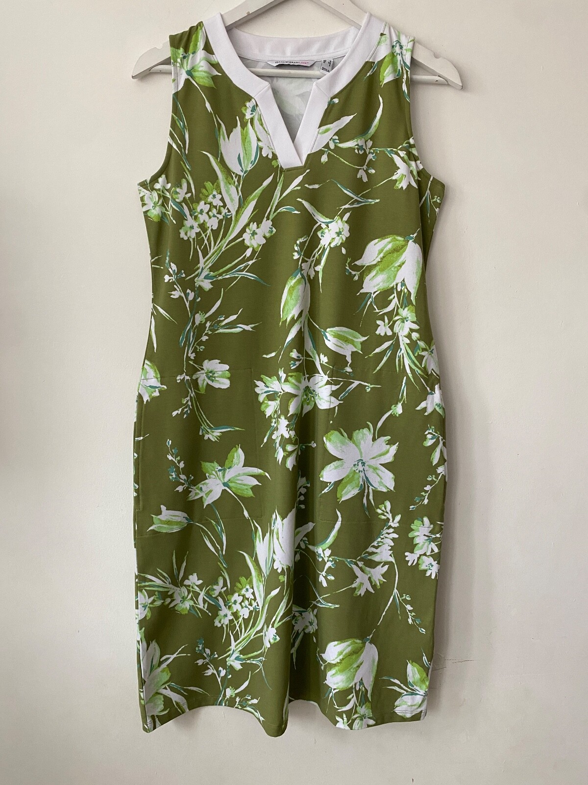 Isaac Mizrahi Live! Print Floral Sleeveless Dress S, M Pink or Green - Picture 3 of 10