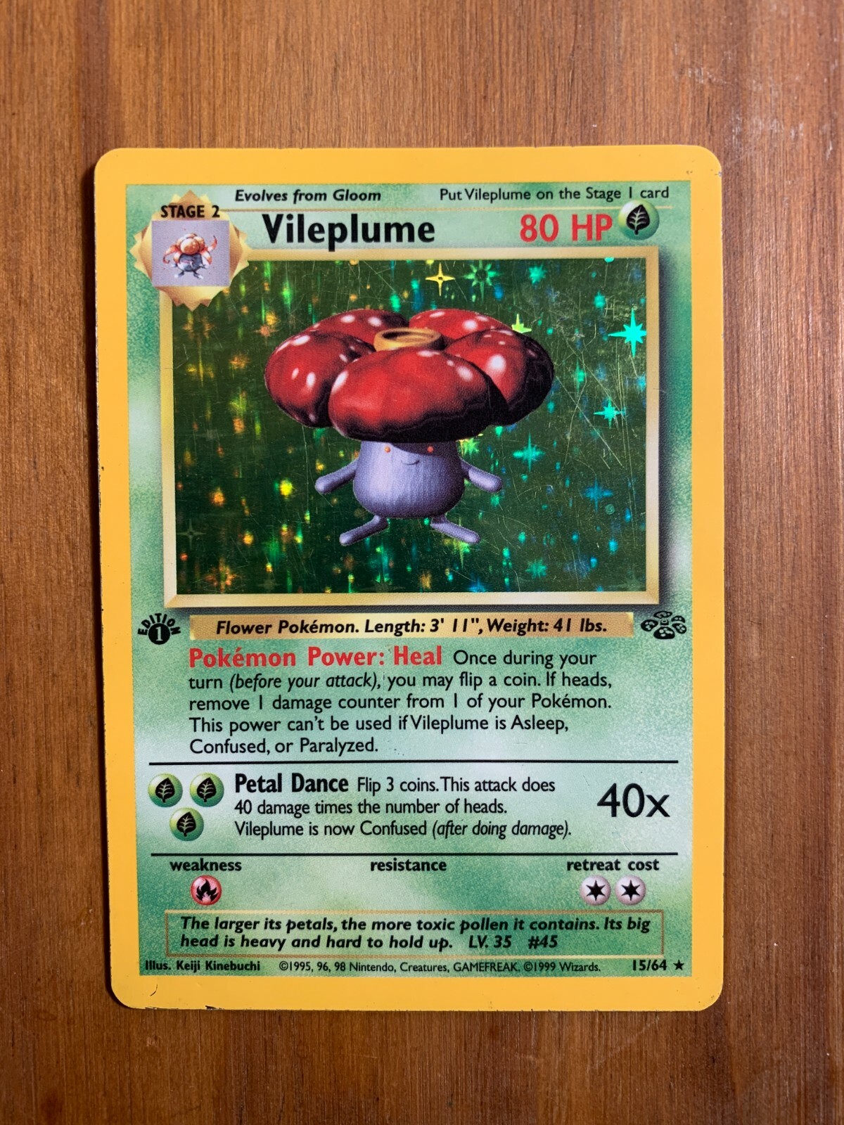 1st Edition Vileplume Holo Rare - Jungle Set 15/64 - Vintage 1st Edition Vileplume Holo Rare - Jungle Set 15/64 - Vintage