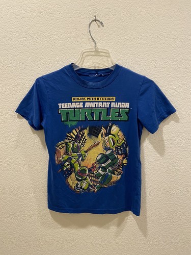 TMNT Teenage Mutant Ninja Turtles Blue T Shirt Boys SZ 7-8