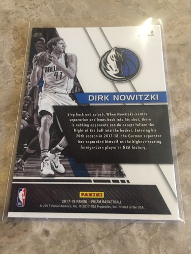 2017-18 Panini Prizm Fundamentals Prizms Silver #11 Dirk Nowitzki Mavs