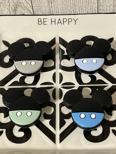 Character Silicone Beads For Pens Or Lanyards Mickey 4 Count