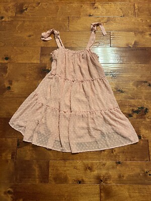 Pink Clip Dot Tiered Dress Medium Francesca's Boutique NWOT $50 Fast Ship