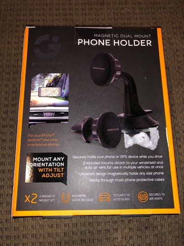 SmartGear Magnetic Dual Mount Phone Mount PHONE/GPS Brand New