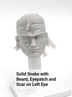 3d Printed SOLID SNAKE HEAD  #3 1:12 6'' GI Joe Classified/Marvel Legends 