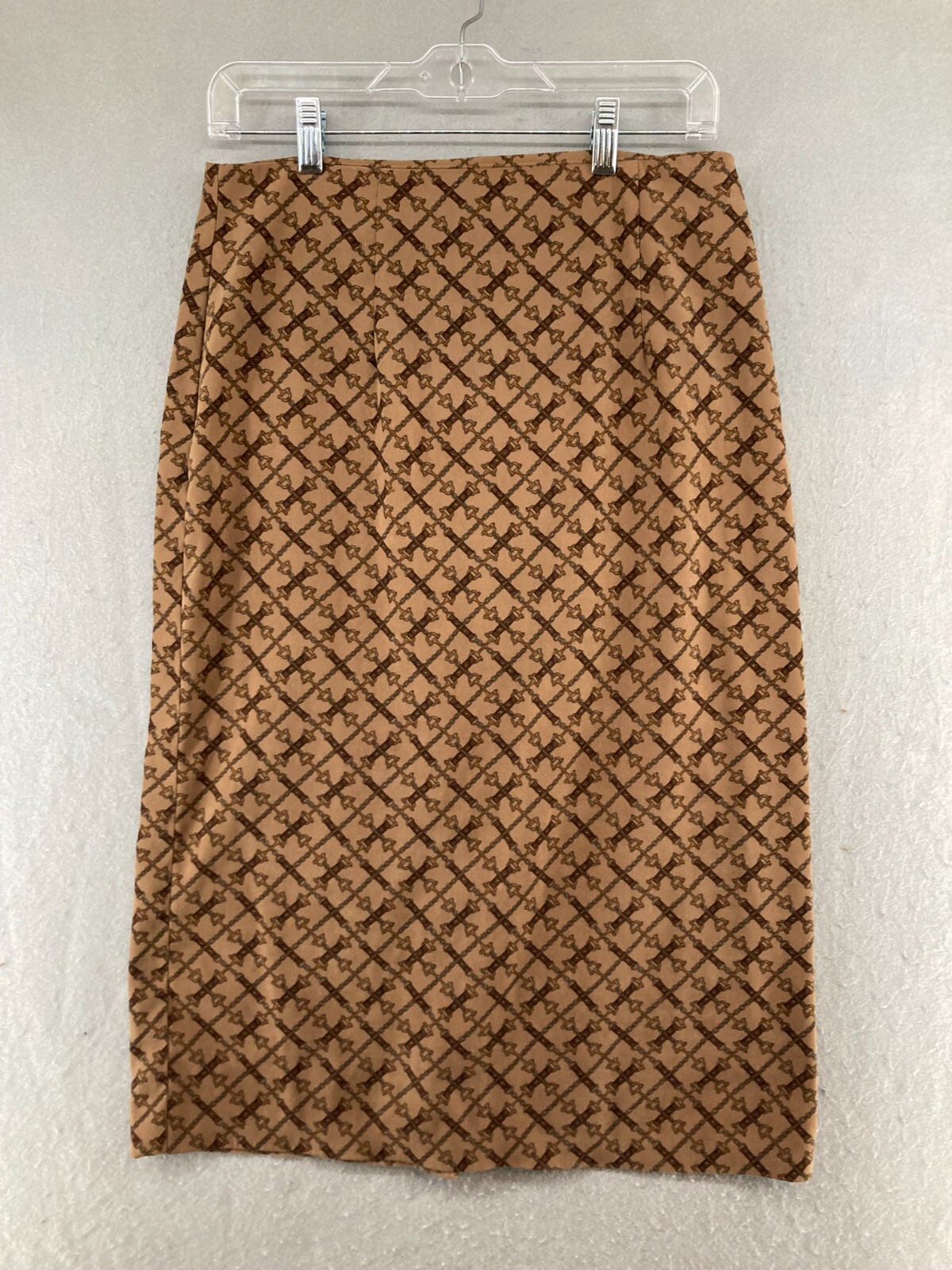 Vintage Studio C Womens Skirt 8 Tan Equestrian Print Long
