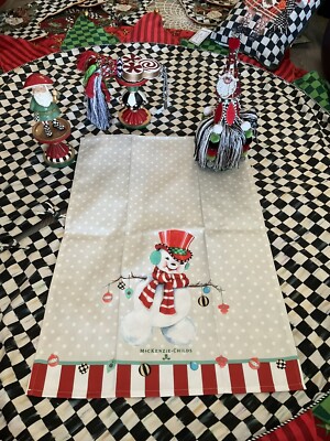 MacKenzie-Childs Snowman Courtly Check Dish Towel. NIP